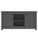 vidaXL Meuble TV Gris 103x36 5x52 cm Bois de pin massif