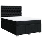 vidaXL Sommier à lattes de lit avec matelas Noir 160x200 cm Tissu
