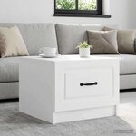 vidaXL Table basse avec tiroir Blanc 49 x 50 x 37 cm Bois d'ingénierie