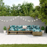 vidaXL Salon de jardin 5 Pièces avec coussins bois de pin imprégné