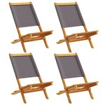 vidaXL Chaises de jardin pliantes lot de 4 tissu et bois massif