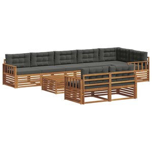 vidaXL Ensemble de canapés d'extérieur 9 Pièces Naturel et Anthracite