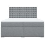 vidaXL Sommier à lattes de lit avec matelas Gris clair 200x200cm Tissu