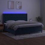 vidaXL Sommier à lattes de lit matelas et LED Bleu foncé 200x200 cm