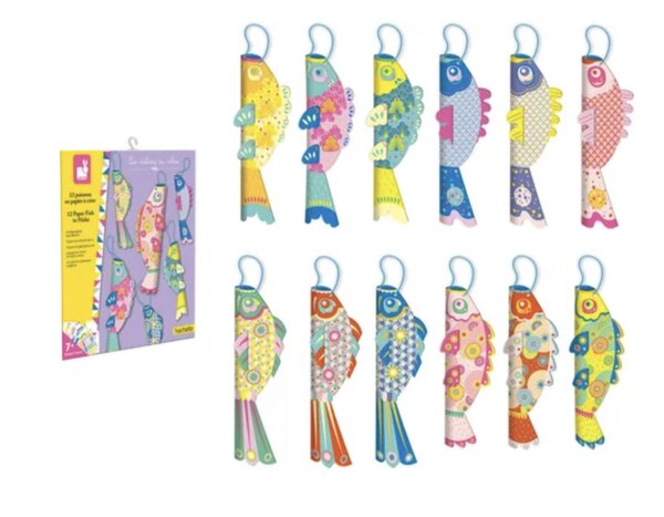 12 poissons en papier a creer