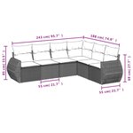 vidaXL Salon de jardin avec coussins 6 Pièces beige résine tressée