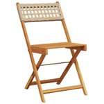 vidaXL Chaises de jardin pliantes lot de 4 beige rotin et bois massif
