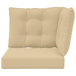 vidaXL Coussin de canapé d'extérieur 3 Pièces Beige Polyester