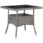 vidaXL Ensemble à manger de jardin 3 Pièces Gris Résine tressée et verre