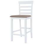 vidaXL Chaises de bar lot de 2 blanc tissu