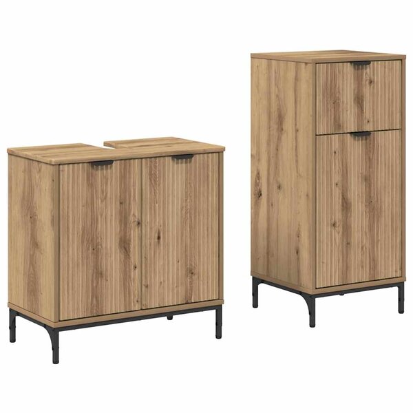 vidaXL Ensemble de mobilier de salle de bain 2 Pièces Chêne artisanal