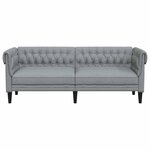 vidaXL Canapé Chesterfield Gris clair 201.5 x 74.5 x 74.5 cm tissu