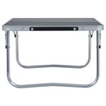 vidaXL Table pliable de camping Gris Aluminium 60x40 cm