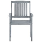 Vidaxl chaises de jardin avec coussins 4 pièces gris bois d'acacia massif