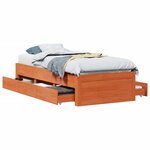vidaXL Cadre de lit sans matelas avec tiroirs 90x190 cm bois de pin