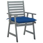 vidaXL Chaises à manger d'extérieur lot de 2 et coussins Acacia massif