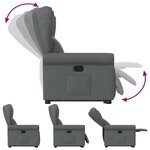 vidaXL Fauteuil inclinable Gris foncé Tissu