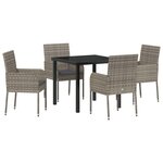 vidaXL Ensemble de jardin 5 pièces avec coussins en poly rotin gris.