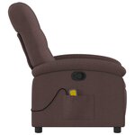 vidaXL Fauteuil de massage inclinable Marron foncé Tissu
