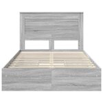 vidaXL Lit de Rangement Gris Sonoma 120 x 190 cm Bois d'ingénierie