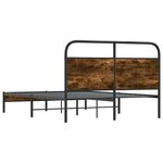 vidaXL Cadre de lit sans matelas 120x200 cm chêne fumé bois ingénierie
