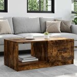 vidaXL Table basse Chêne fumé 90 x 50 x 37 cm Bois d'ingénierie