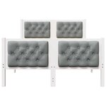 vidaXL Cadre de lit Gris clair 120 x 190 cm Pin massif