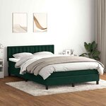 vidaXL Sommier à lattes de lit et matelas vert foncé 160x220cm velours