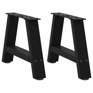 vidaXL Pieds de table basse en forme de A 2 pièces Noir 30 x (30-31) cm Acier