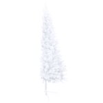 Vidaxl demi-arbre de noël artificiel avec led et boules blanc 150 cm