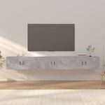 vidaXL Meubles TV muraux 3 Pièces gris béton 100x34 5x40 cm
