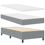 vidaXL Lit à Ressorts avec Matelas Gris Clair en Tissu