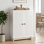 vidaXL Buffet Blanc brillant 66 x 34 5 x 90 cm Bois d'ingénierie