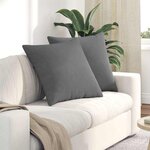 vidaXL Coussins de canapé 2 Pièces Gris foncé 80 x 80 cm tissu