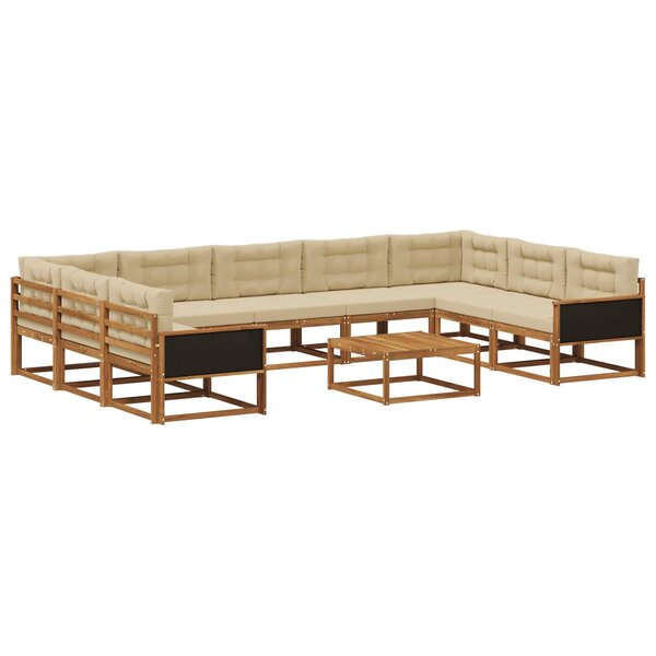 vidaXL Ensemble de canapés d'extérieur 10 Pièces Naturel et Beige