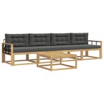 vidaXL Ensemble de canapés d'extérieur 4 pc Blanc et anthracite