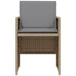 vidaXL Ensemble de bistro 3 Pièces coussins mélange beige résine tressée