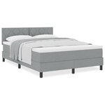 vidaXL Lit Box Spring avec Matelas Gris Clair 140x190 cm en Tissu