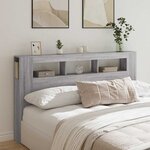 vidaXL Tête de lit à LED sonoma gris 180x18 5x103 5 cm bois ingénierie