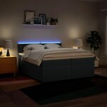 vidaXL Sommier à lattes de lit avec matelas Bleu 200x200 cm Tissu