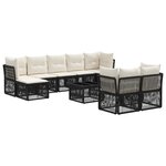 vidaXL Ensemble de canapé de jardin 10 pc Noir polyrotin
