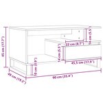 vidaXL Table basse chêne artisanal 90x49x45 cm bois d'ingénierie