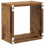 vidaXL Étagères murales avec étagère 4 Pièces Bois ancien 26 x 15 x 26 cm