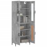 vidaXL Buffet haut Gris béton 69 5x34x180 cm Bois d'ingénierie