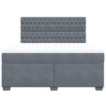 vidaXL Sommier à lattes de lit et matelas Gris foncé 180x200cm Velours