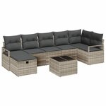 vidaXL Ensemble de canapé de jardin 8 Pièces Gris clair 287 x 122 x 85 cm