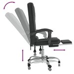 vidaXL Fauteuil de massage inclinable de bureau Noir Velours