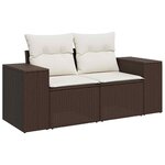 vidaXL Salon de jardin et coussins 11 Pièces marron résine tressée