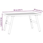 vidaXL Table basse de jardin noir 90x45x35 cm acier enduit de poudre