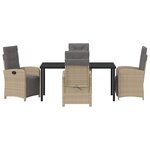 vidaXL Ensemble de salle à manger pour jardin 5 Pièces Beige polyrotin